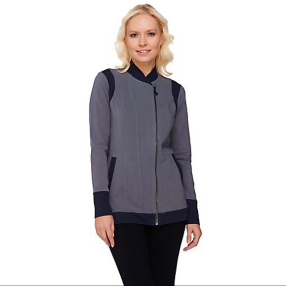 Linea Leisure by Louis Dell'Olio Knit Jacket, 2X Baltic Blue A267866 - Picture 2 of 15